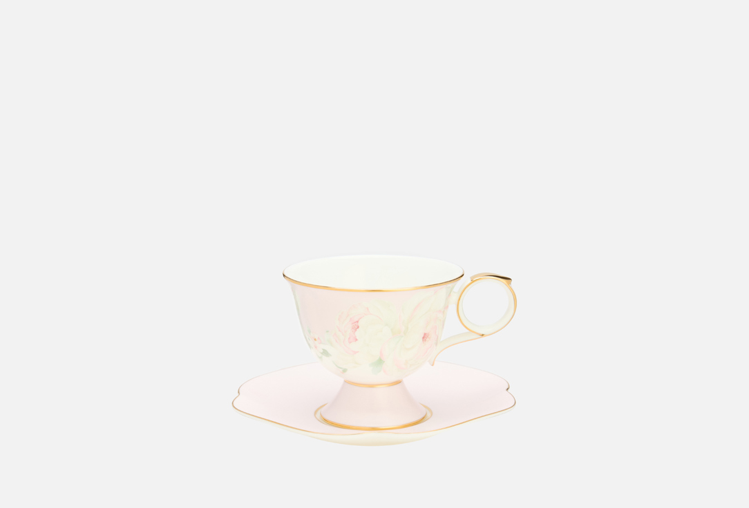 

Чашка чайная с блюдцем DÉCOR DE TABLE, Винтаж Пионы, розовая 1 пар