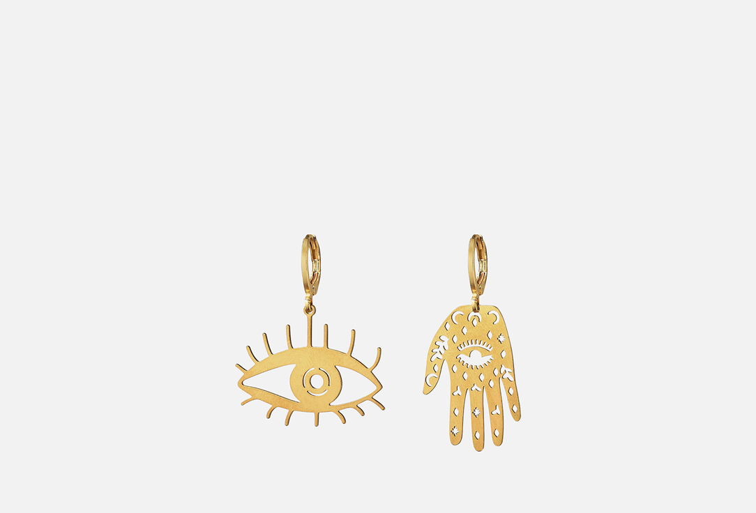 Изображение товара Серьги AUDEO Фрида из латуни с золотым покрытием 750 пробы, крупные