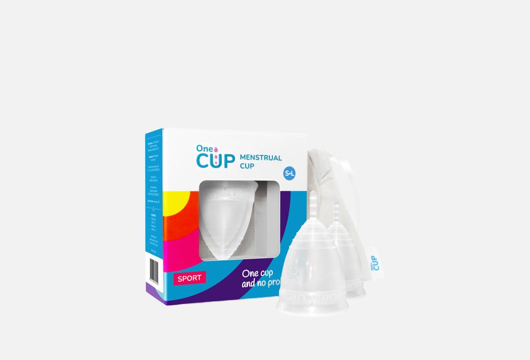 

Менструальная чаша ONECUP, SPORT transparent sizes S and L 2 шт