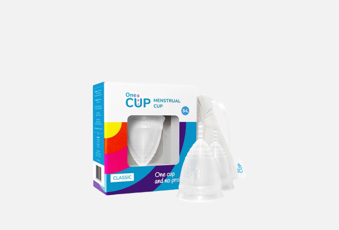 

Менструальная чаша ONECUP, Classic transparent sizes S and L 2 шт