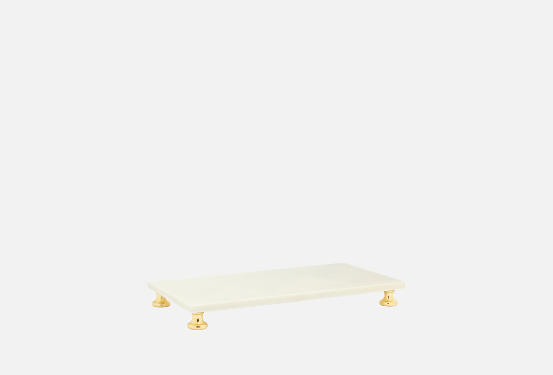 Изображение товара Декоративный мраморный поднос на ножках НАТУРКАМЕНЬ Белый 30х15см