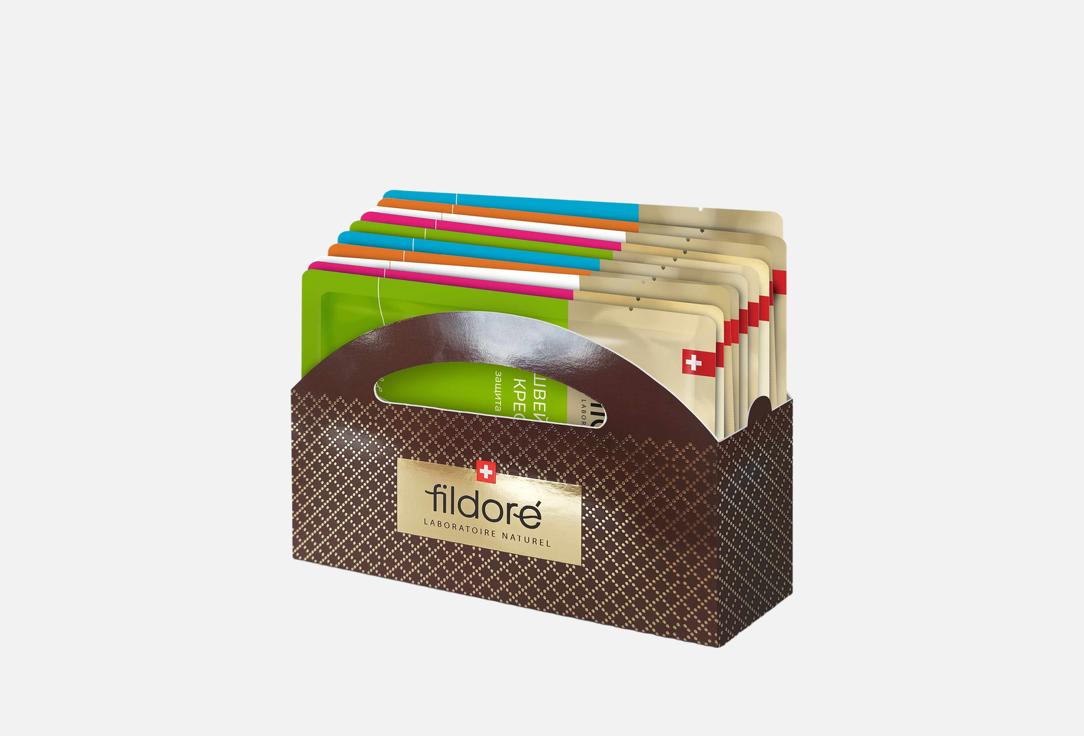 Изображение товара Набор тканевых масок для лица Fildoré золотые нити 10 шт Швейцарское качество