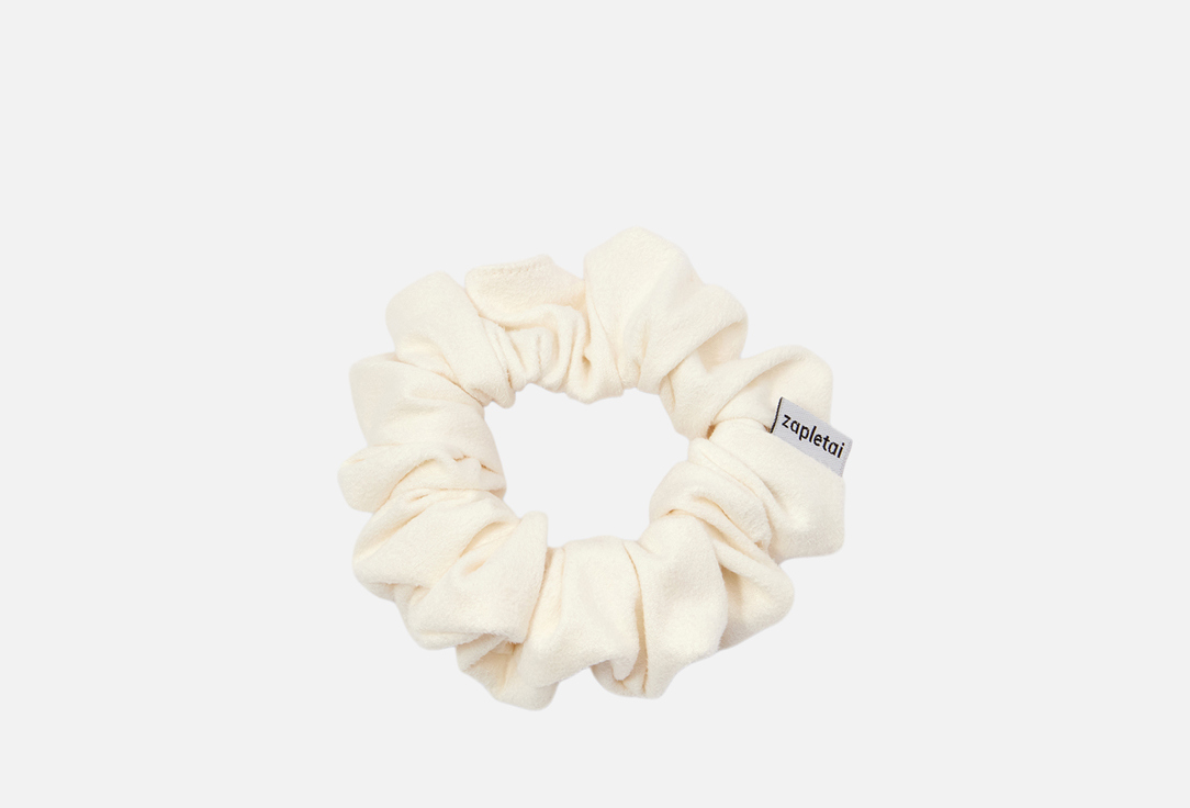 Изображение товара Резинка для волос Zapletai М из экозамши молочная стильный аксессуар для женщин