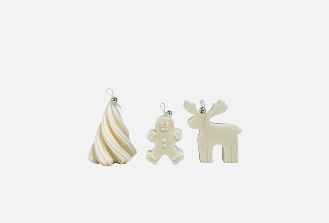 

Формовые свечи ручной работы DUKH SHOP, Christmas Set №1 3 шт