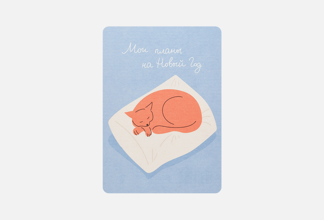 

открытка ПОДПИСНЫЕ ИЗДЕЛИЯ, Планы на новый год, Котик 1 шт