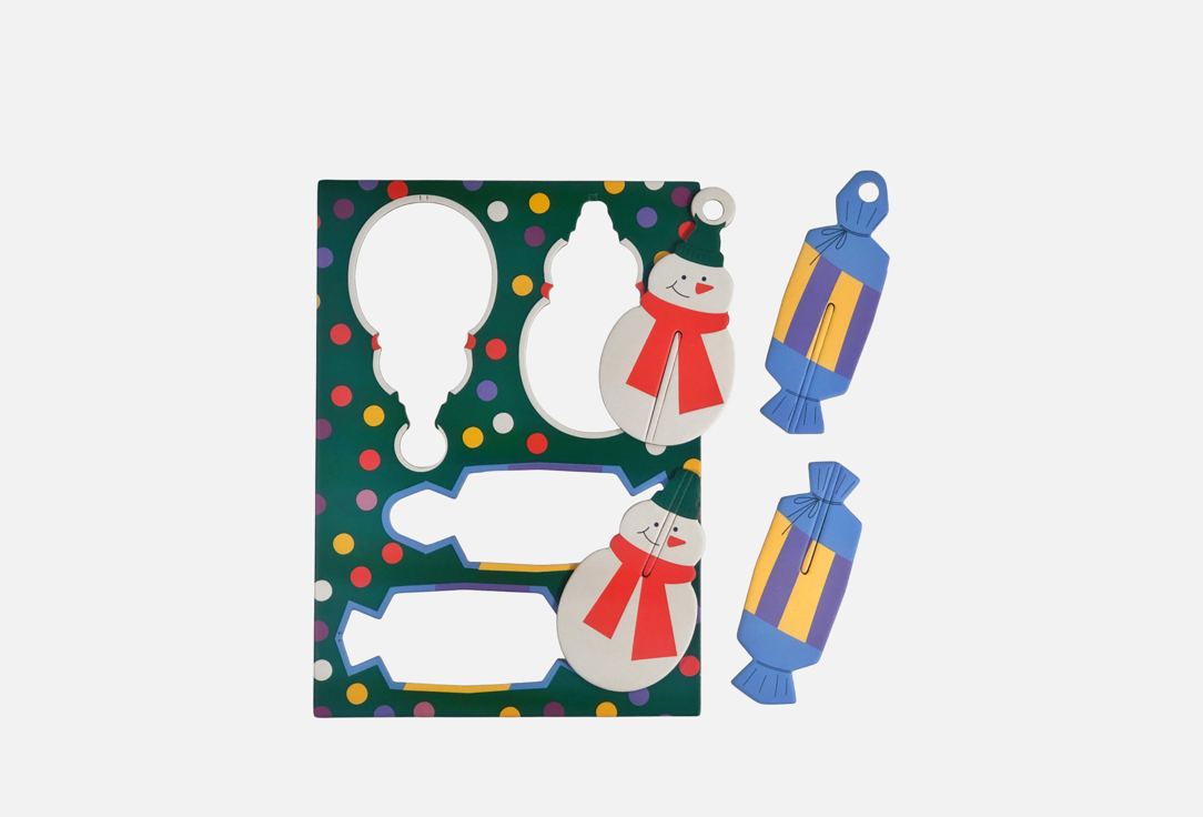 Изображение товара Набор ёлочных игрушек Конфета и Снеговик самосборные из картона Россия