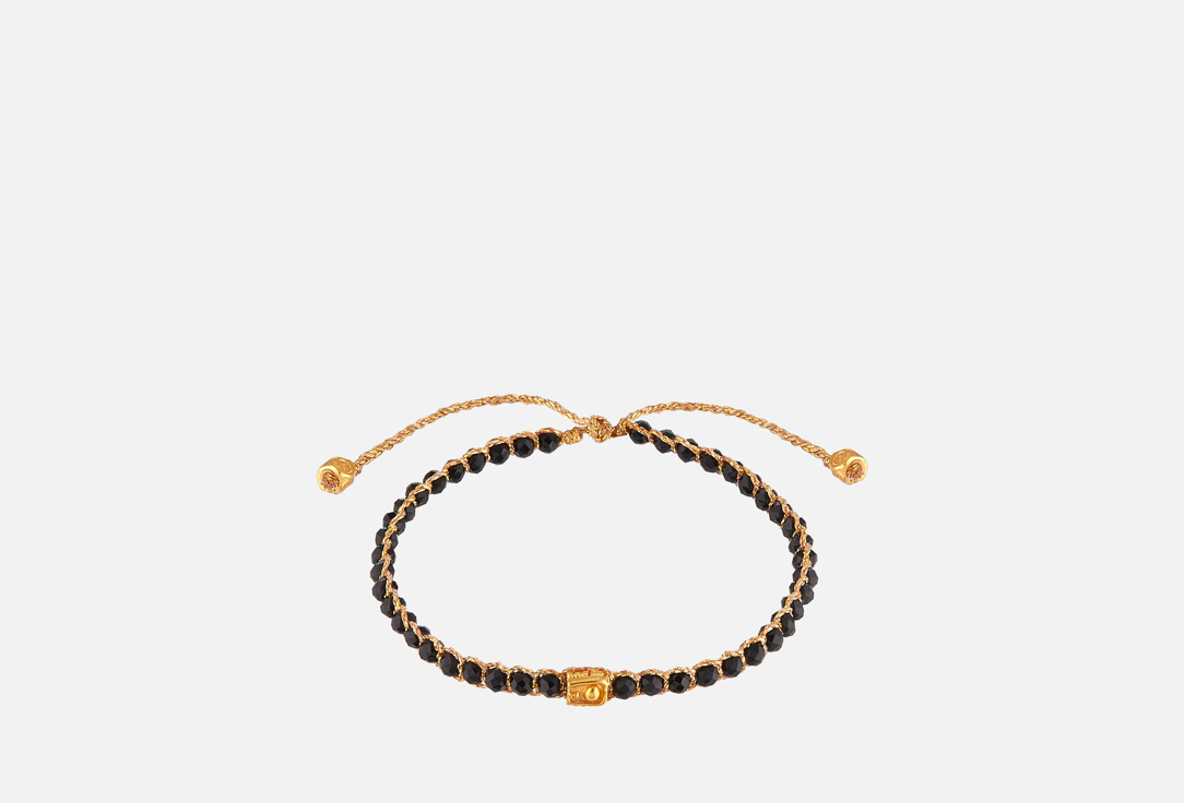 Изображение товара Браслет Samapura Jewelry Черная шпинель Золотая нить