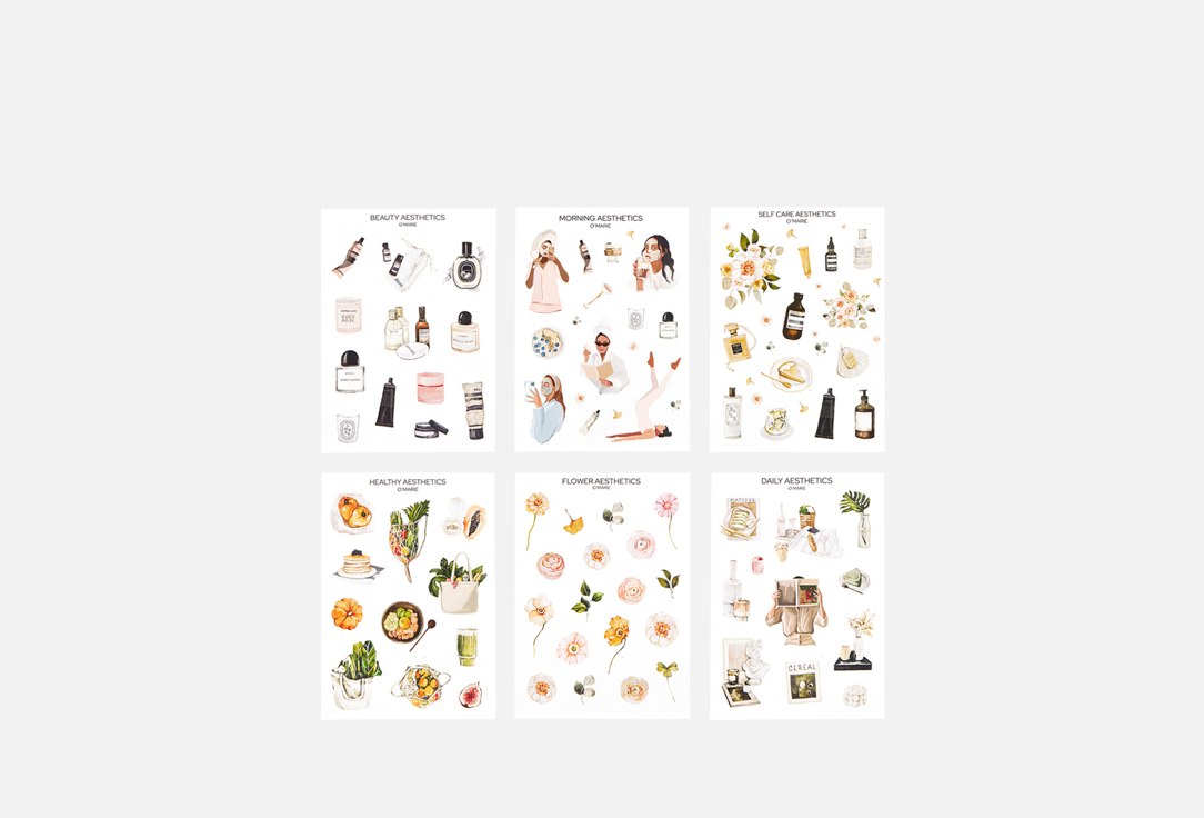 

Набор стикерпаков А6 OMARIE, Create Journal Self care 6 шт