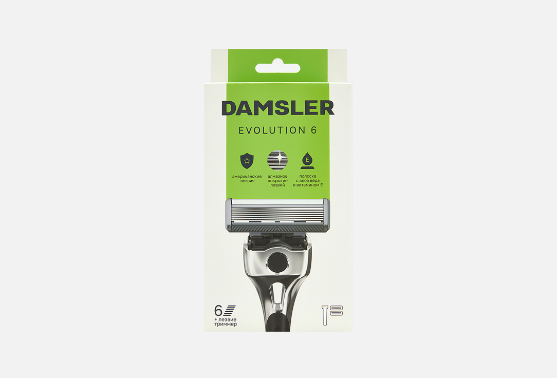 Изображение товара Набор для бритья Damsler Evolution 6 с 6 лезвиями, 2 кассеты, немецкие технологии