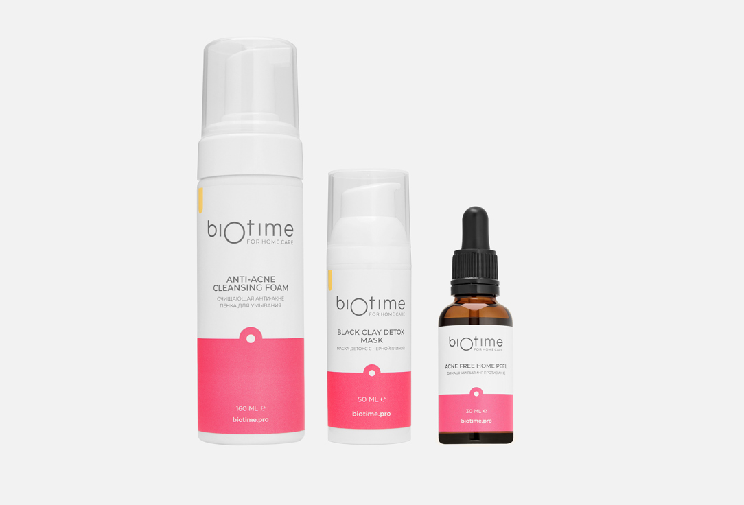

Очищающий уходовый набор для лица BIOTIME FOR HOME CARE, Очищение и матирование 3 шт