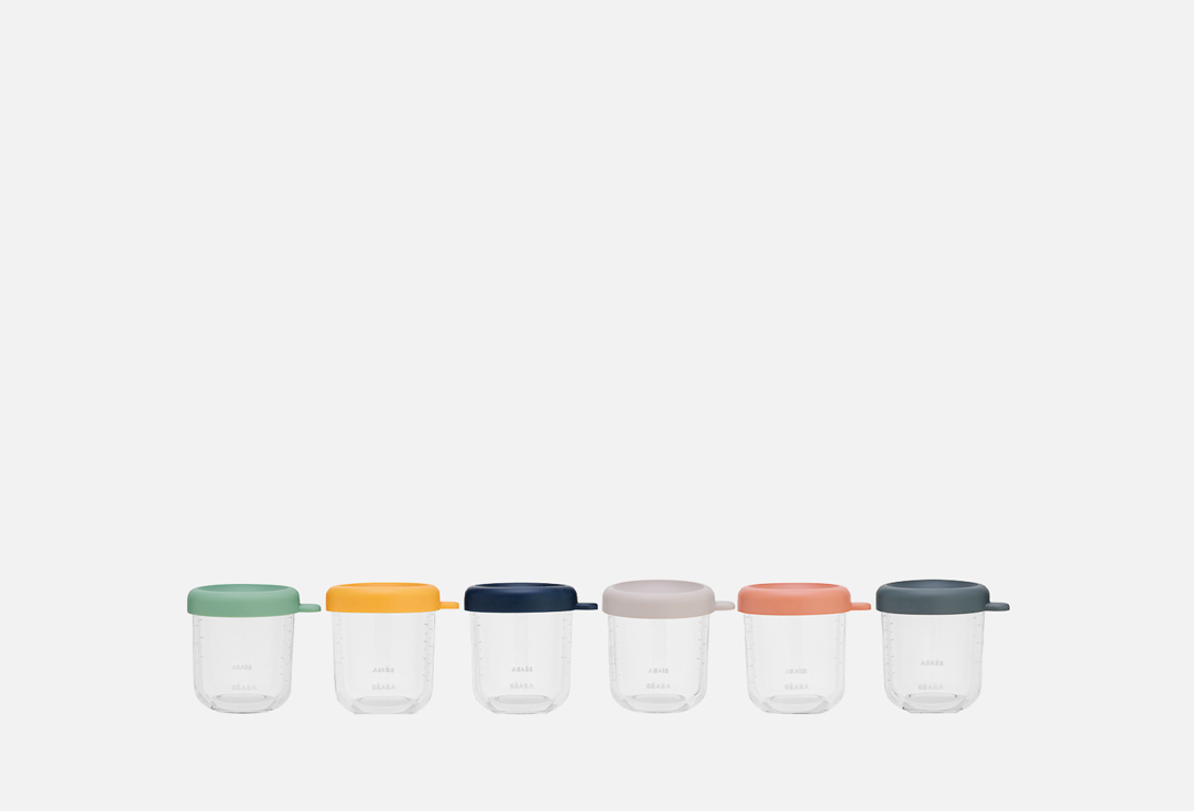 

Контейнер для питания и хранения BEABA, Мультиколор, SET 6 PORTIONS VERRE 6 шт