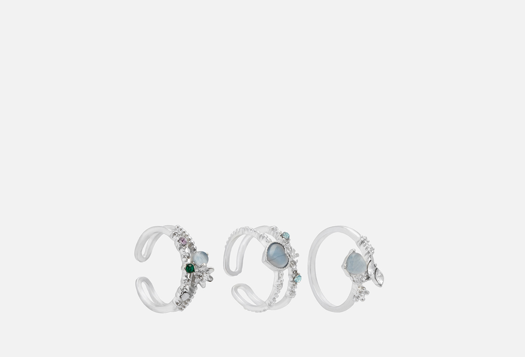 Изображение товара Набор колец Gamora Геометрия с лунными стразами в винтажном стиле