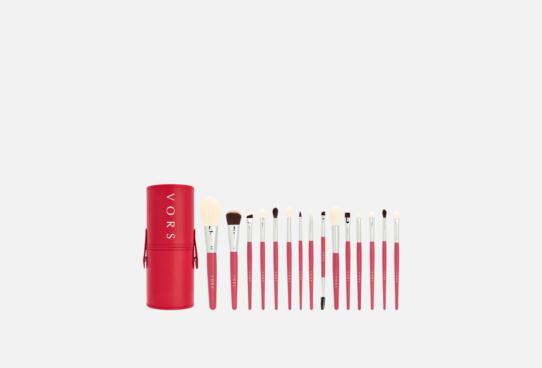 Изображение товара Набор кистей для макияжа VORS в тубусе из натурального ворса козы