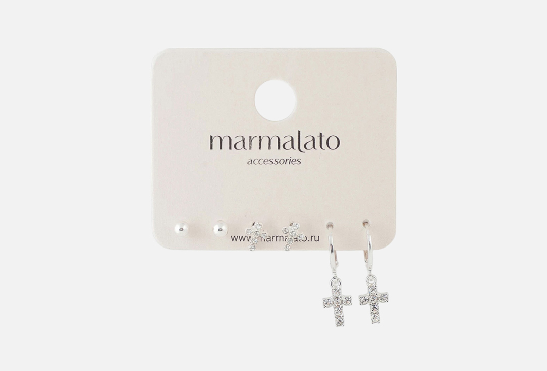 

Набор сережек MARMALATO, Со стразами 6 шт