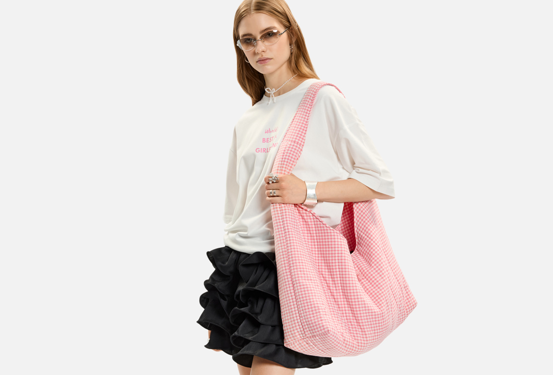 

Сумка кросс-боди GINGER COTTON, Розовый, В розовую клетку