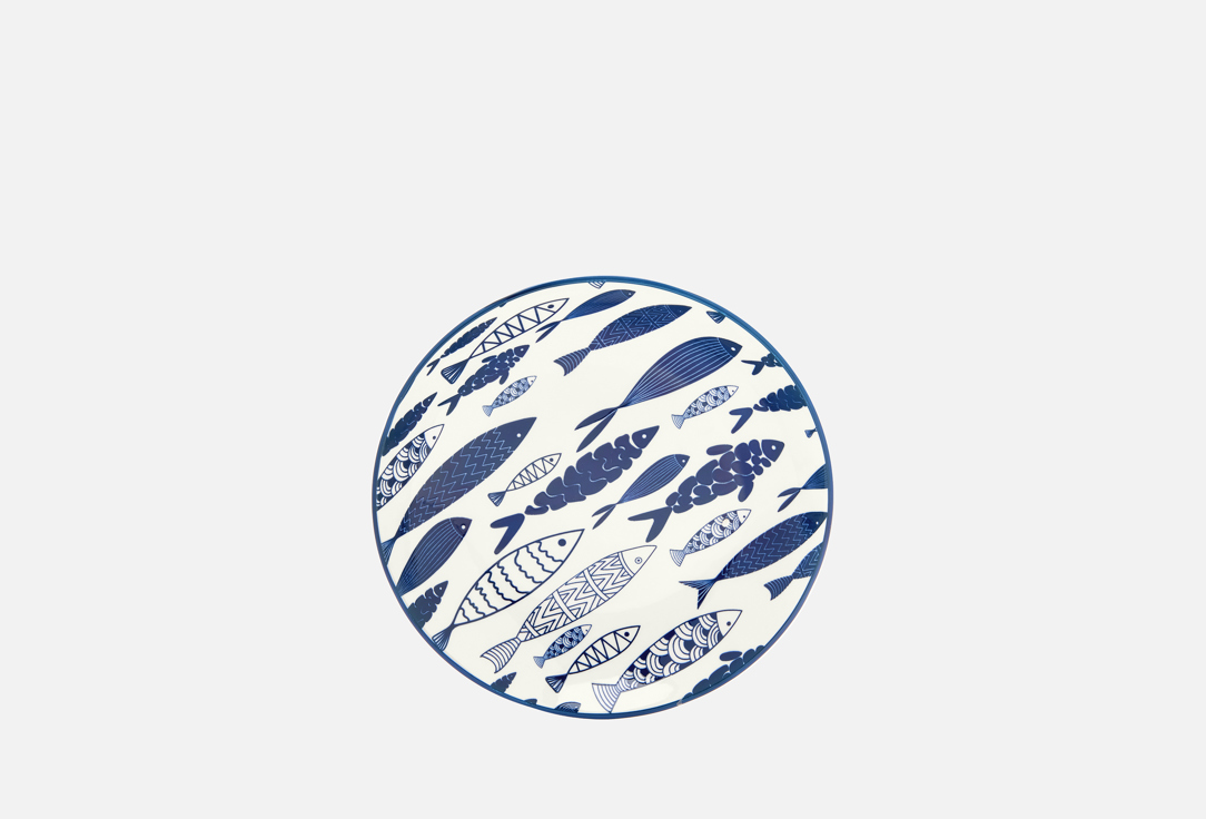 

Тарелка HOMIUM, Принт, Kitchen Japanese Collection Очарование, синий, белый, 20 см 20 см