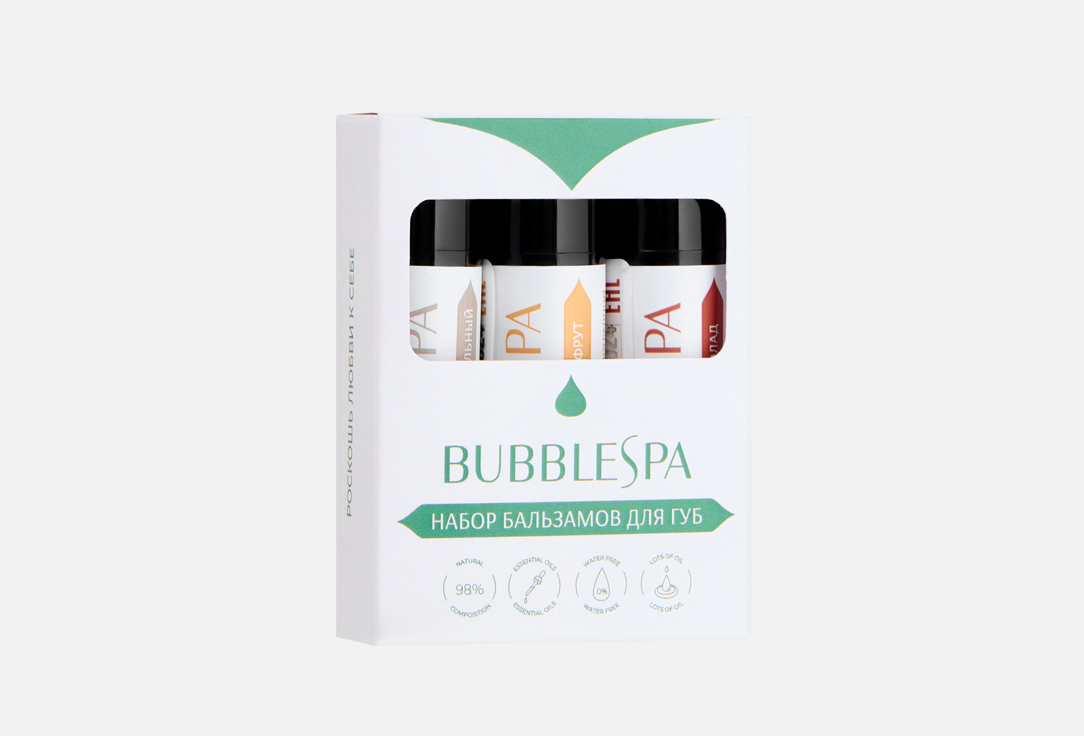 

Бальзам для губ BUBBLESPA, Шоколад, грейпфрут, натуральный 3 шт