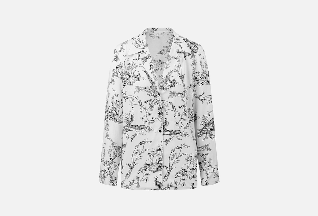 Изображение товара пижамная рубашка TENERRA черно-белая