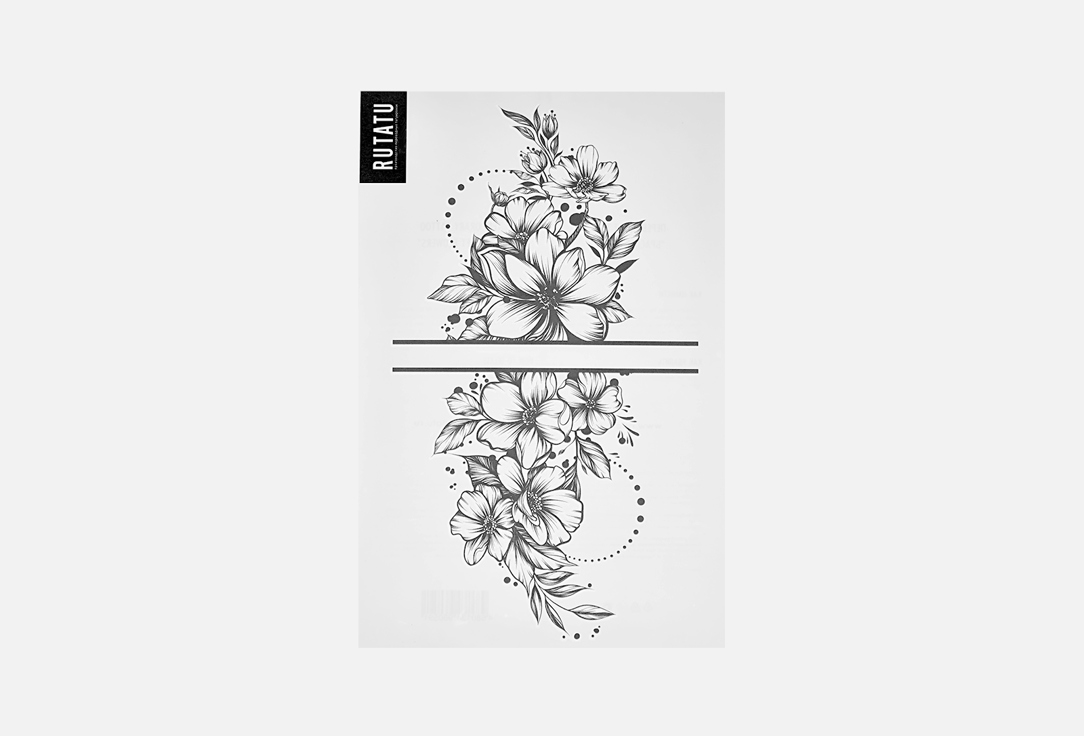 Изображение товара Переводная татуировка для тела RUTATU Цветы - временный бодипарт для ярких образов