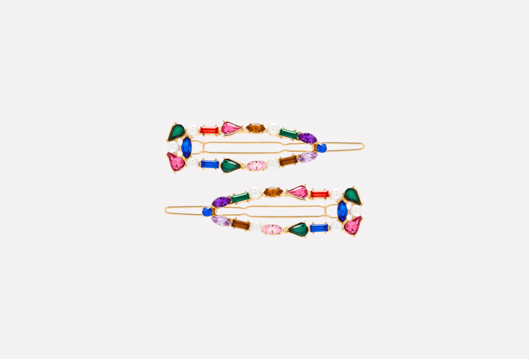 

Набор заколок для волос RONDA, Разноцветные камни 2 шт