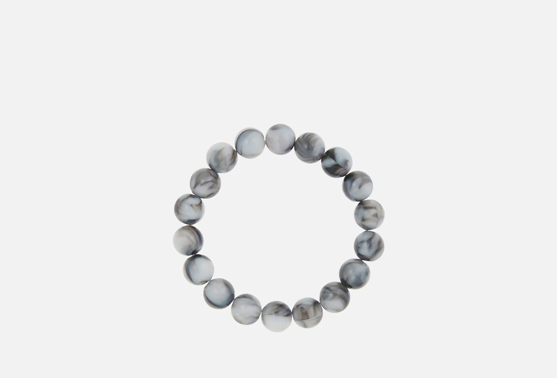 Изображение товара Браслет SIDORINA SOFIA ACCESSORIES из крупных двухцветных бусин под камень тянущийся серый