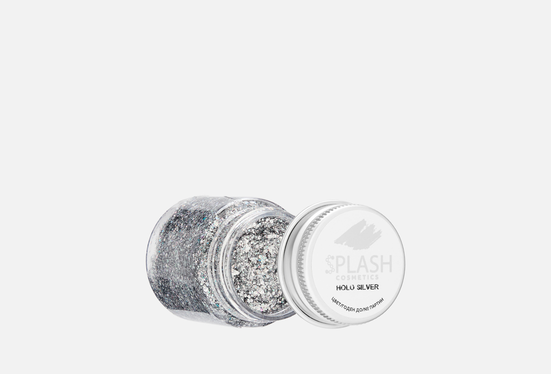 Изображение товара Глиттер гель для лица и тела Splash HOLO SILVER яркое сияние и переливы 30 г