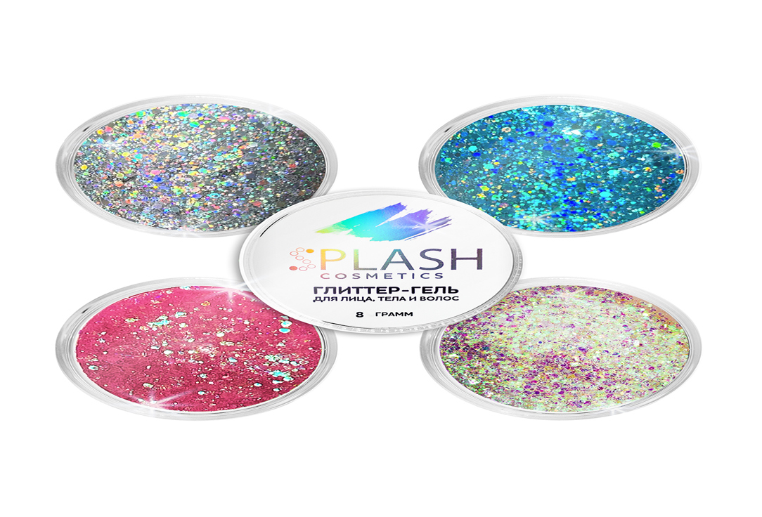 Изображение товара Набор глиттеров Splash для лица тела и волос 4 цвета 32 г