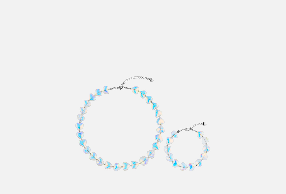 Изображение товара Комплект украшений Чокер и браслет Silvara Shimmer Hearts с голографическим эффектом