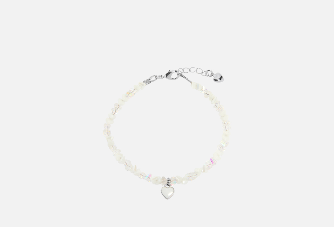 Изображение товара Браслет Silvara Gentle Heart из ювелирного стекла и латуни с покрытием родий для женщин