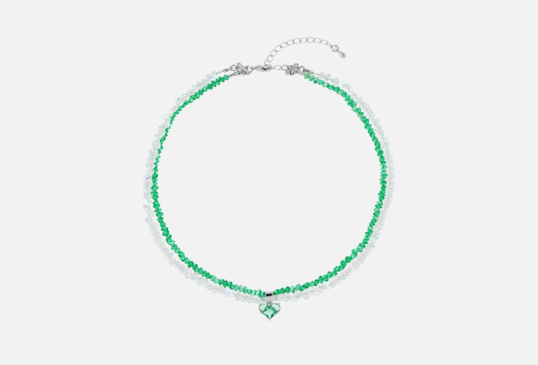 Изображение товара Чокер Silvara Emerald Shimmer с зеленым сердцем и ювелирным стеклом
