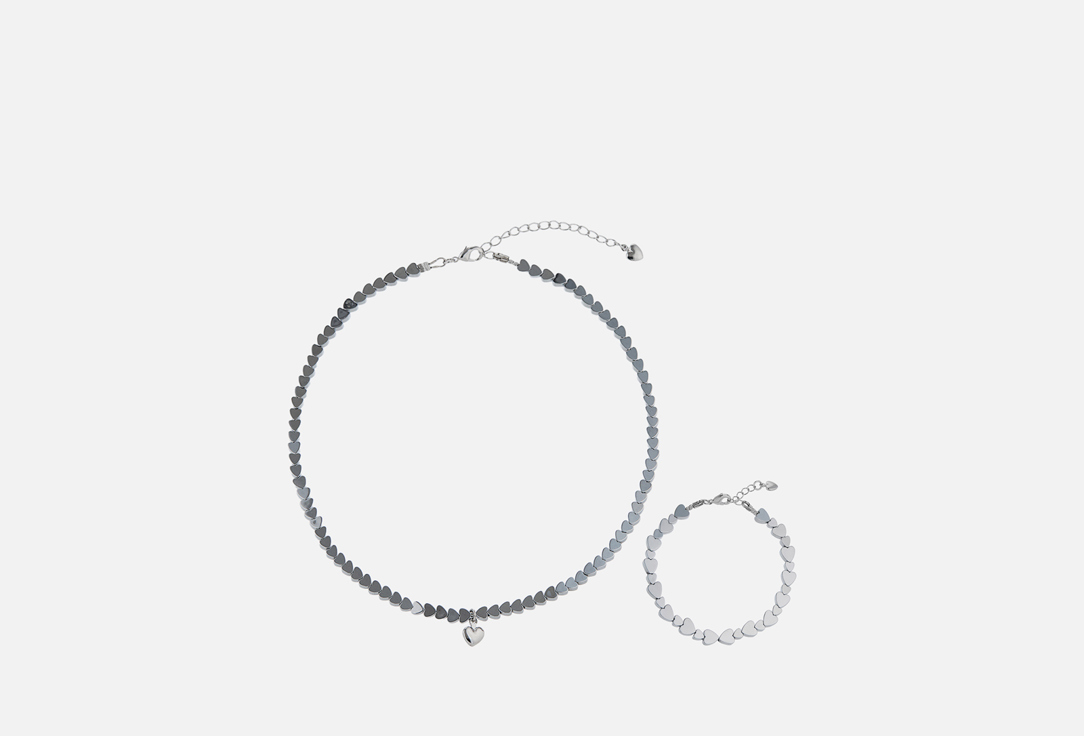 Изображение товара Стильный набор украшений Чокер и браслет Silvara Lunar Love из гематина