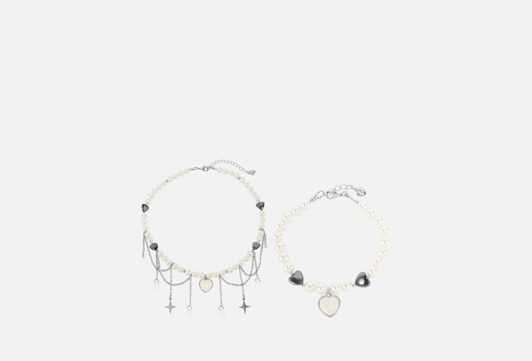 

Набор: чокер+браслет SILVARA, Pearl Constellation 2 шт