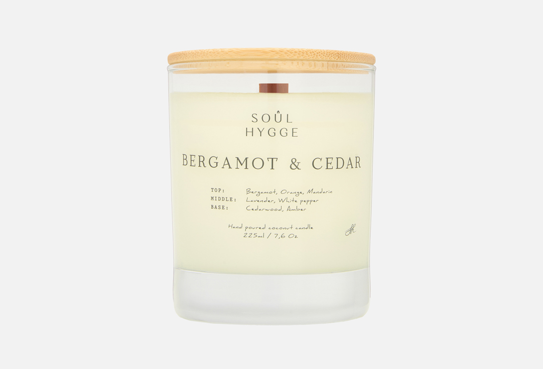 Изображение товара Ароматическая свеча SOÛL HYGGE BERGAMOTE & CEDAR натуральный воск