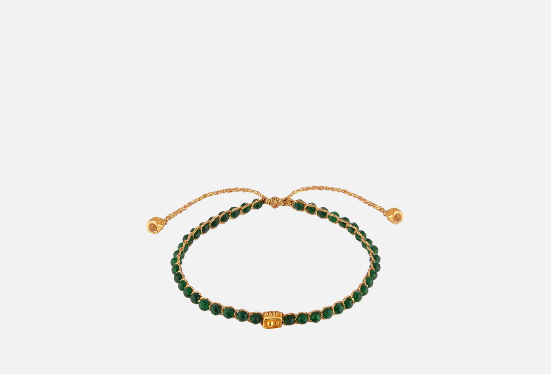 Зеленый изумруд Серебряная нить 1 шт