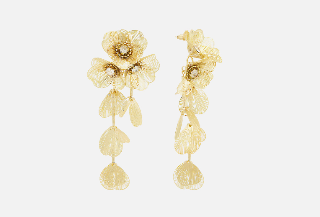 

Серьги ATTRIBUTE SHOP, Gold earrings flowers 2 шт
