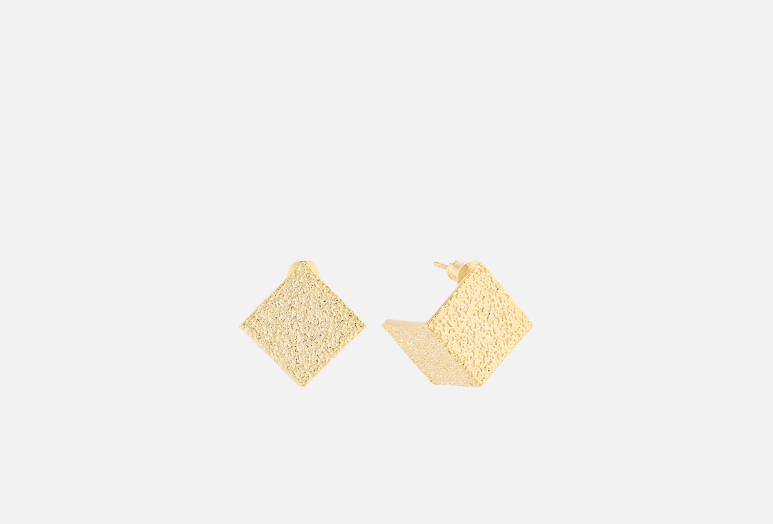 Gold cube earrings 2 шт 1330₽