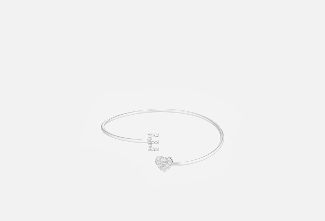 Изображение товара Женский персонализированный браслет AMOXY JEWELRY Clou E heart silver из нержавеющей стали с фианит