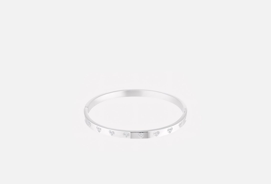 Изображение товара Браслет из нержавеющей стали с фианитами и родиевым покрытием для женщин