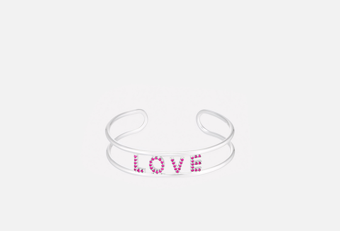 

Браслет-манжета AMOXY JEWELRY, LOVE silver pink 1 шт