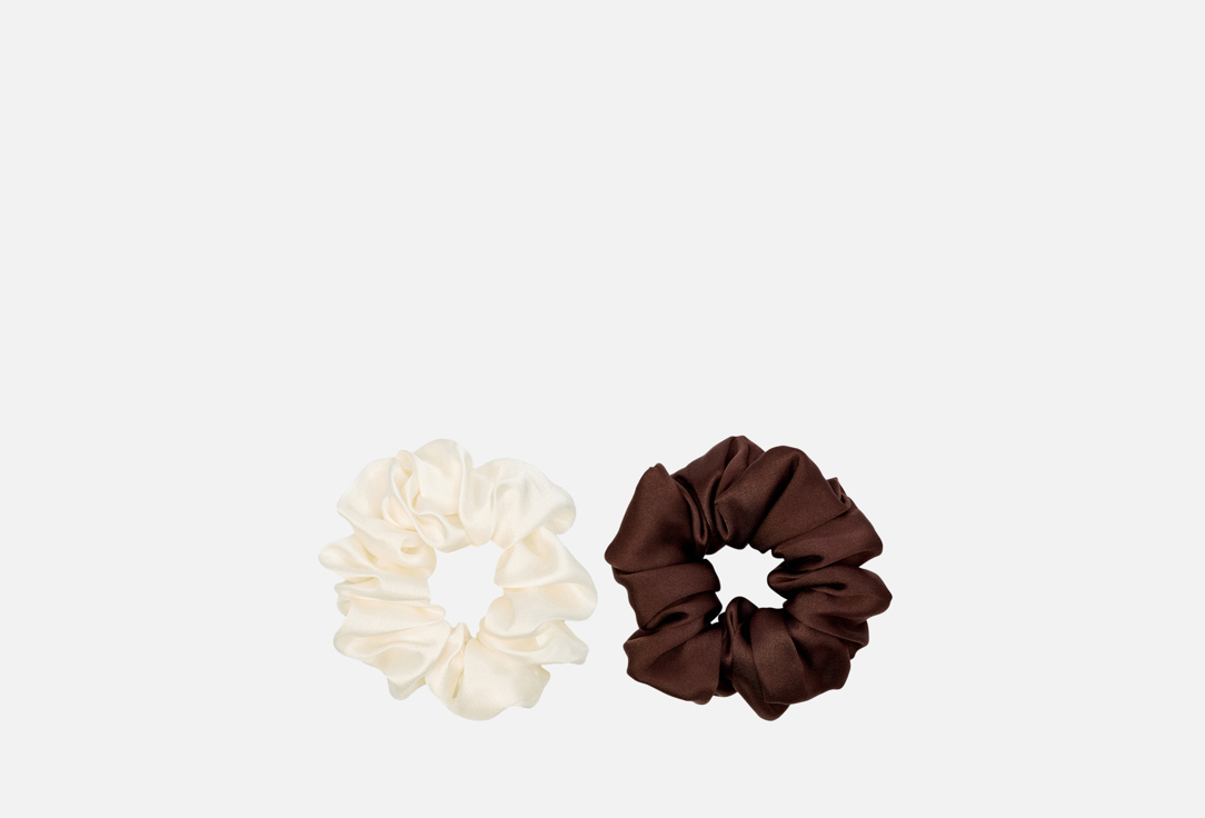 Изображение товара Набор шелковых резинок для волос k∙k молочный, шоколад