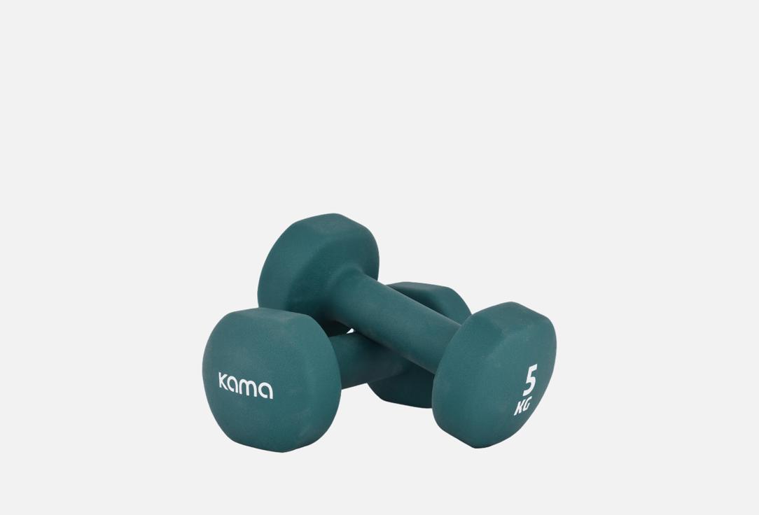 Изображение товара Набор гантелей Kama emarald 5 кг из неопрена для фитнеса и тренировок дома