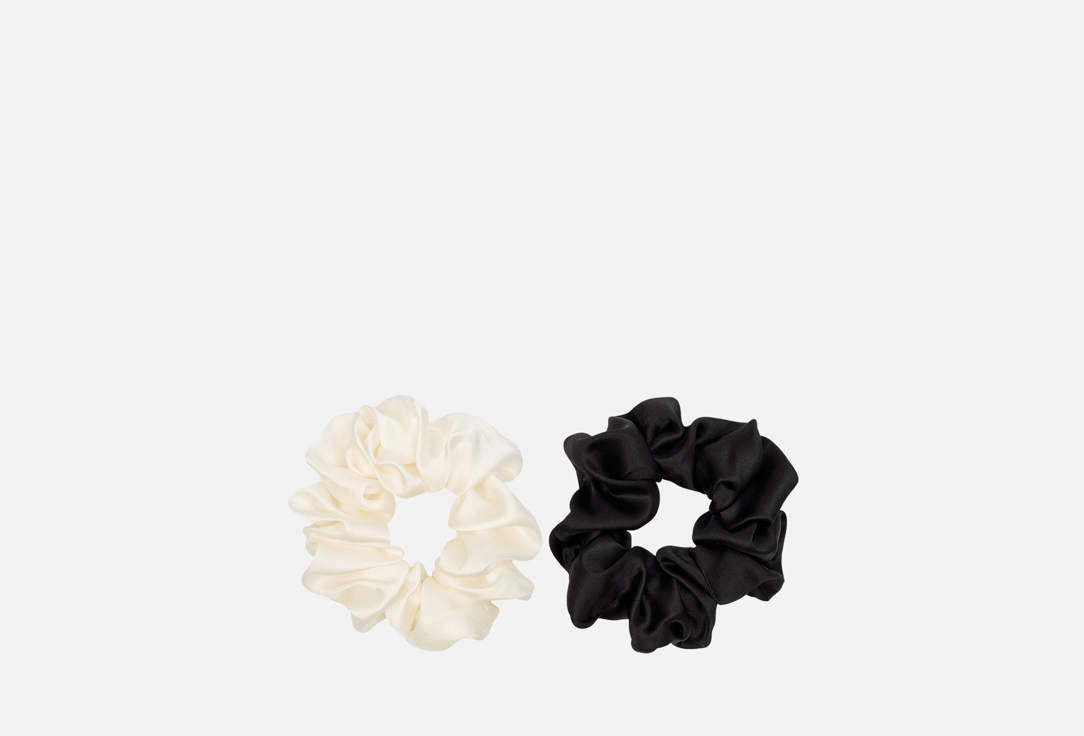 Изображение товара Набор шелковых резинок для волос k∙k чёрный, молочный