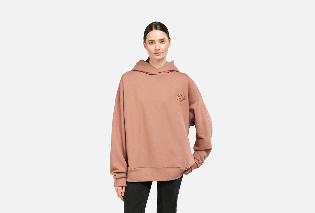 

Худи без начеса ATMOSPHERE BY EVE FASHIONBAR, Коричневый, Poetic mind OS мл