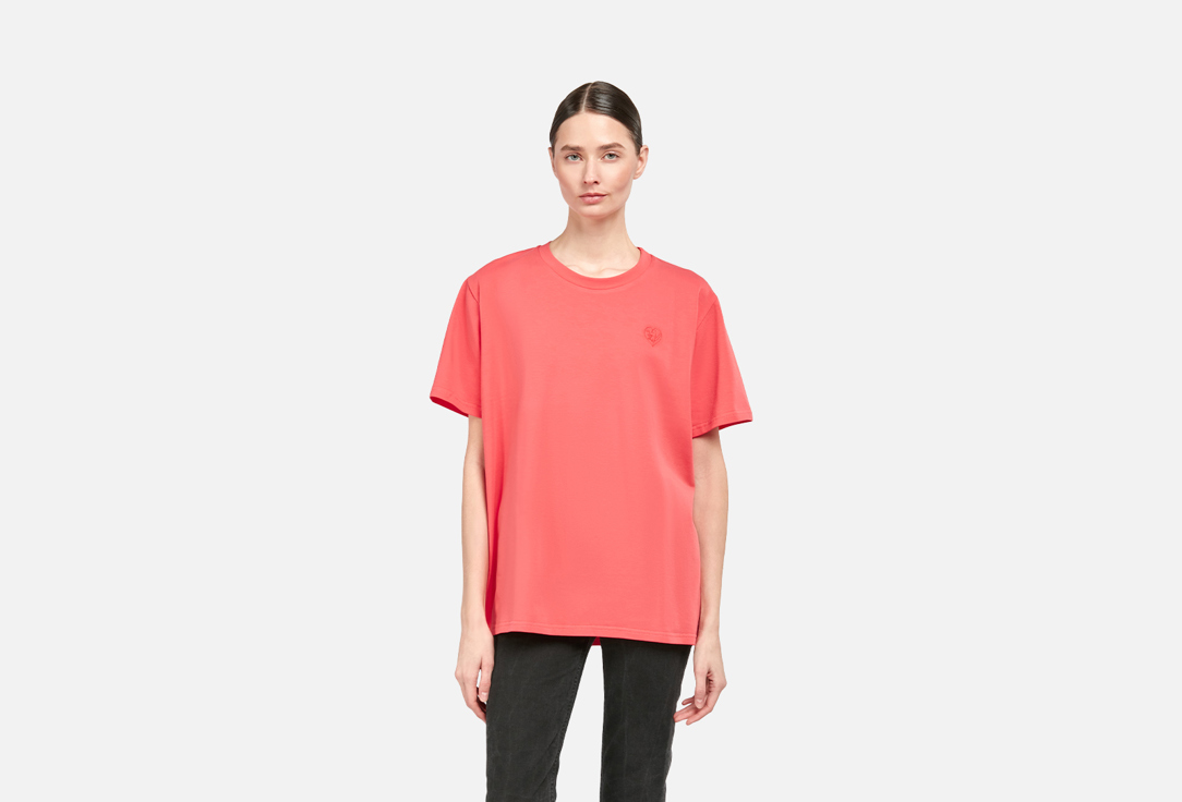 Изображение товара Футболка Atmosphere by Eve Fashionbar Crazy love кораллового цвета для повседневной носки