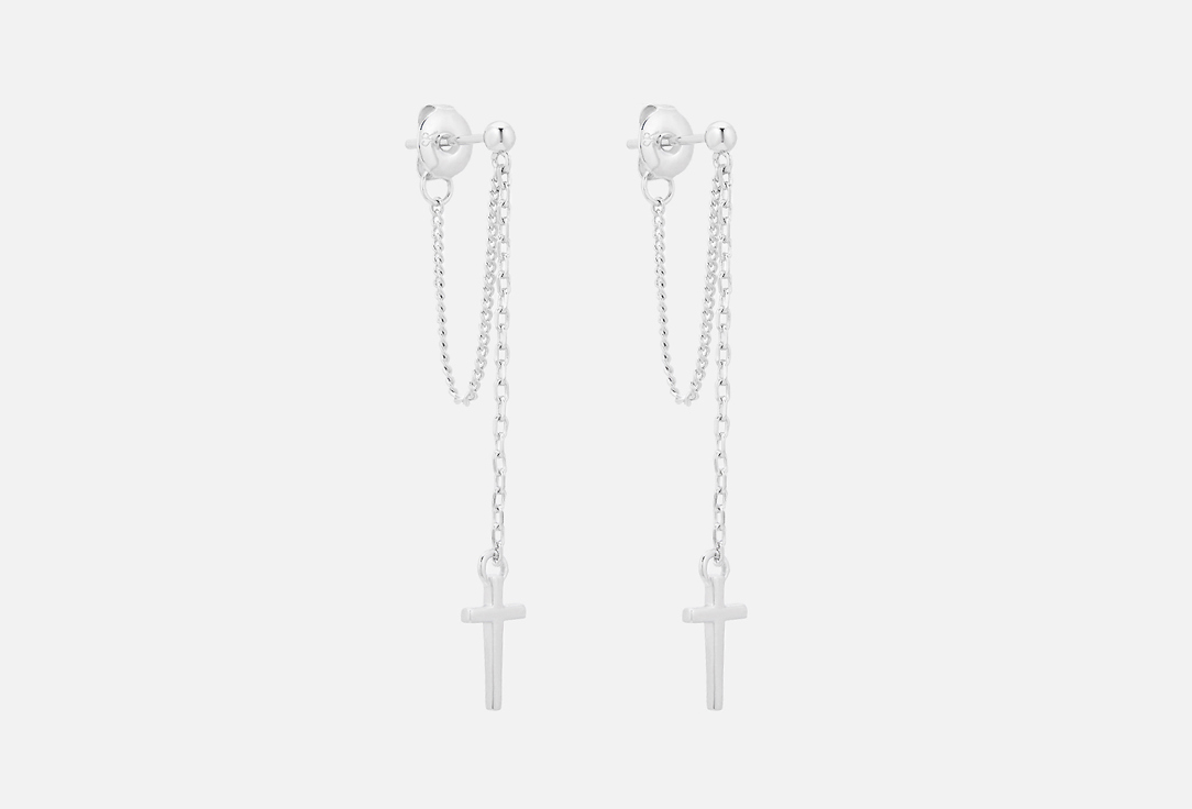 Изображение товара Стильные серьги Cross с крестом из латуни и серебряным покрытием для женщин