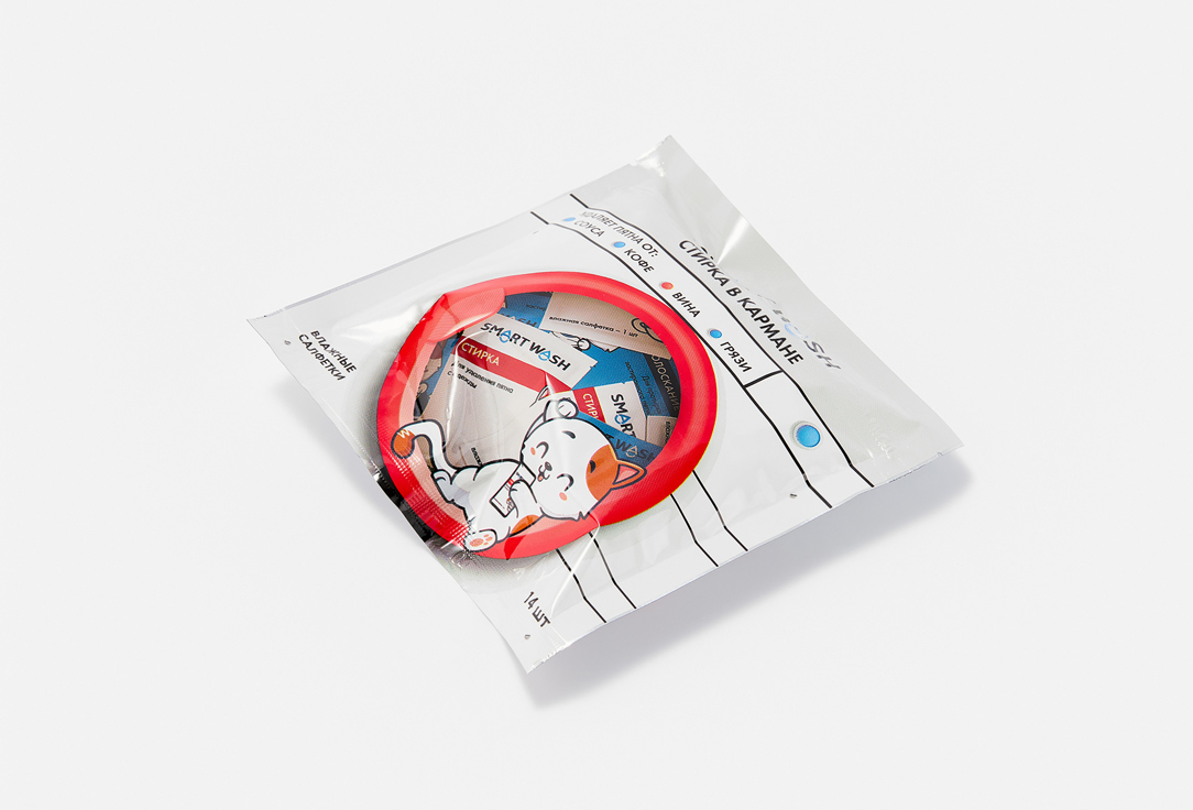 

Влажные салфетки от пятен на одежде SMARTWASHWIPES, Универсальные 14 шт