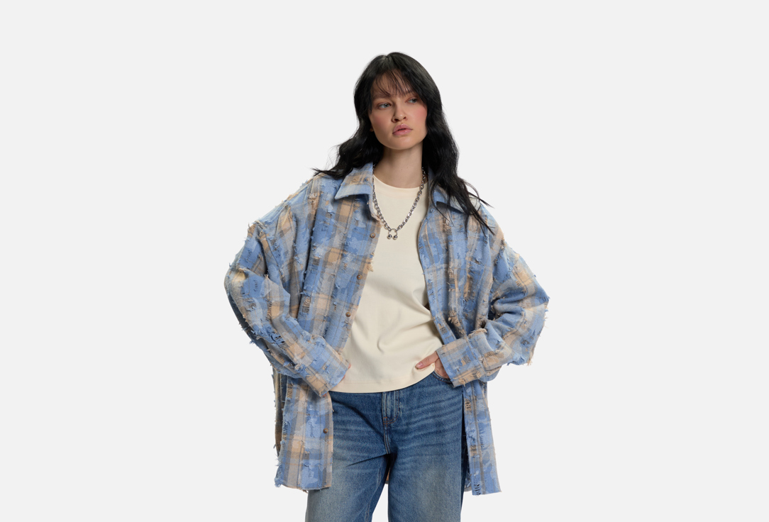 

Рубашка в клетку ALZA, Голубой, Голубая ONE SIZE мл