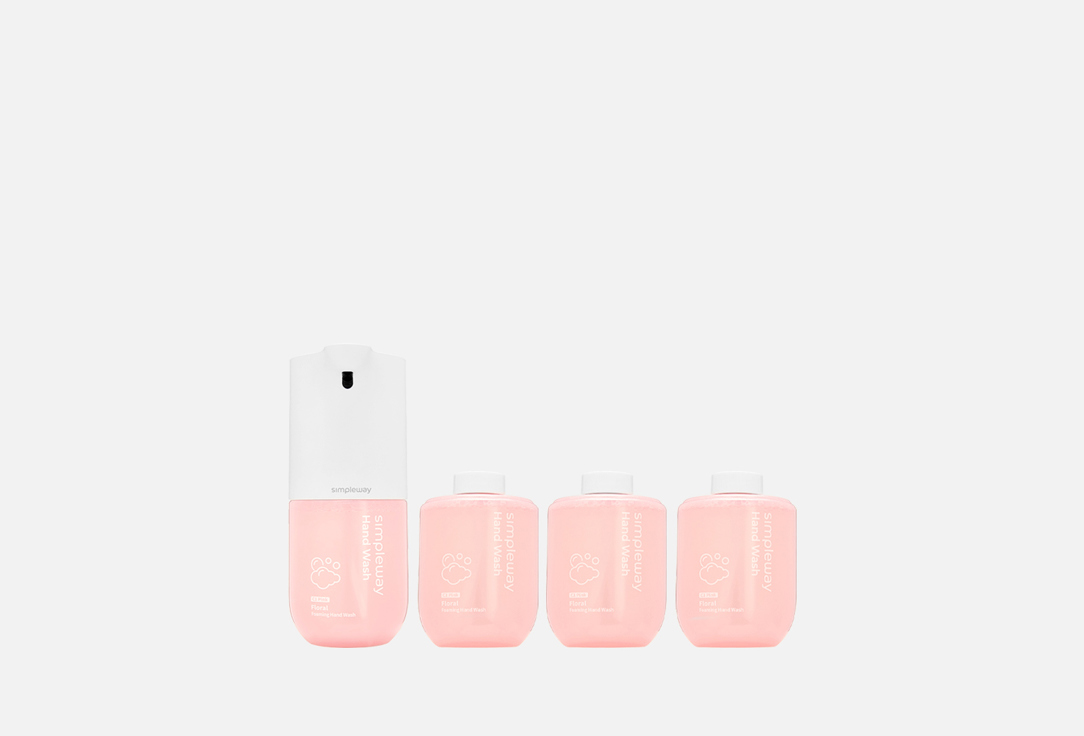 Изображение товара Сенсорный дозатор для жидкого мыла с набором сменных блоков simpleway Розовые цветы