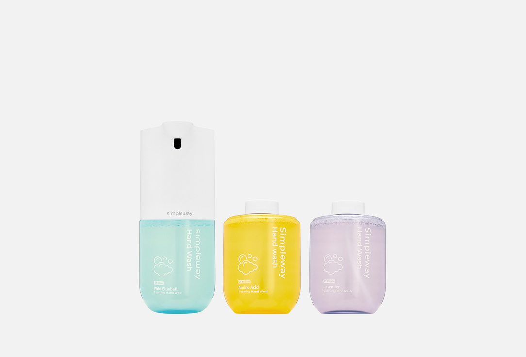 

Сенсорный дозатор для жидкого мыла с набором сменных блоков SIMPLEWAY, Дикие цветы, сладкая дыня, лаванда 1 шт