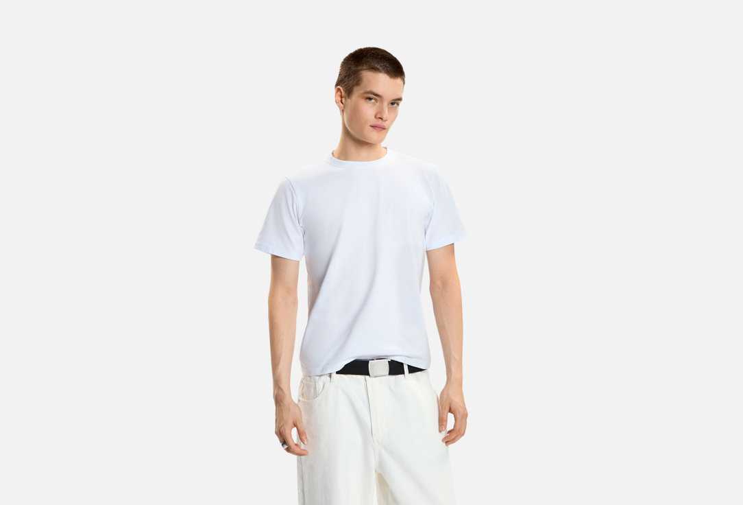 Изображение товара Футболка URBN WILD basic white мужская хлопковая с лайкрой стильная